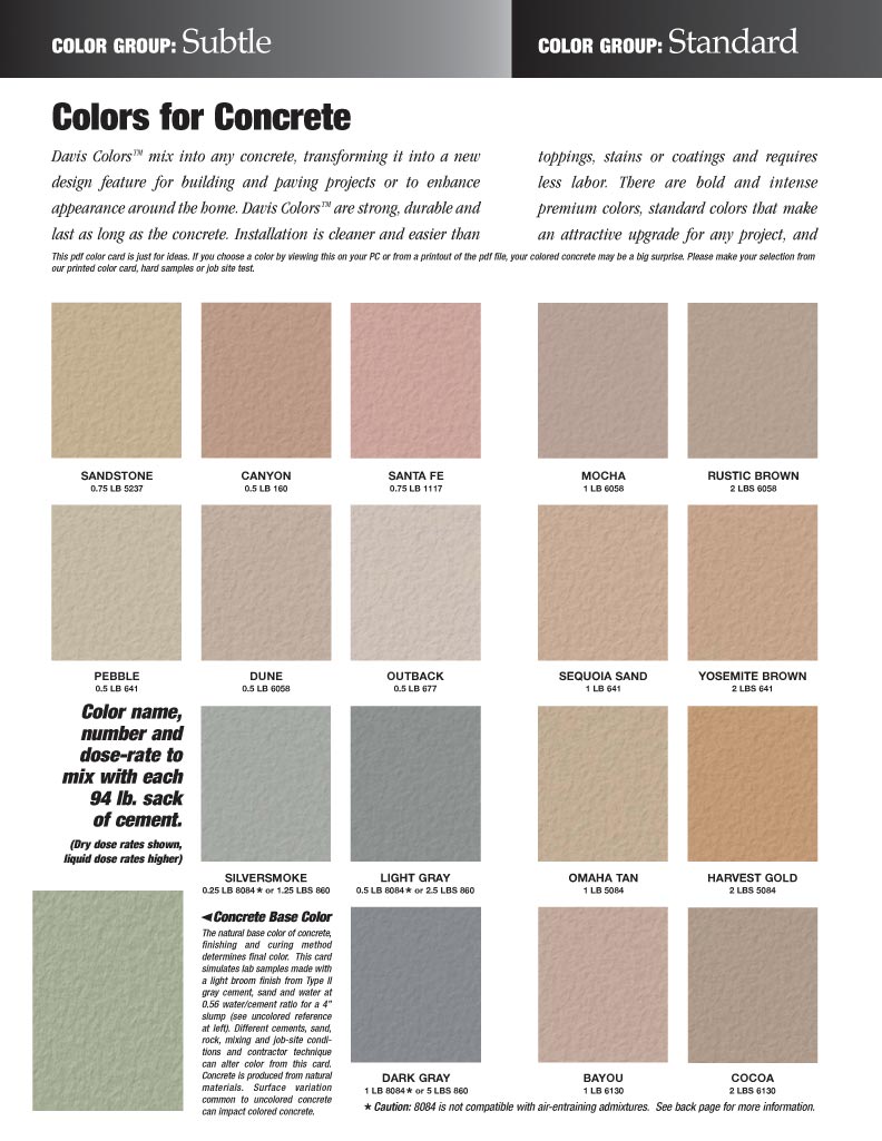 Davis Concrete Colors